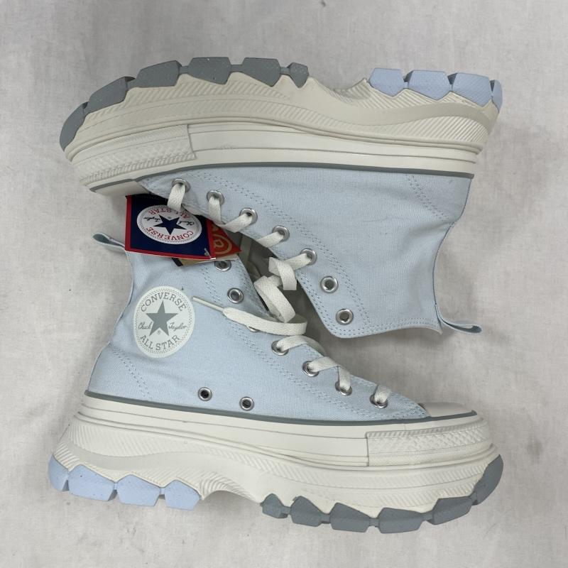 コンバースオールスター Converse All Star スニーカー スニーカー TREKWAVE SW HI トレックウェーブ 厚底 レースアップ ハイカット スニーカー シャーベットアイス 24.5cm 無地 水色 / ライトブルー / レディース USED 古着 中古 50153380