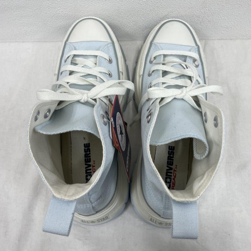 コンバースオールスター Converse All Star スニーカー スニーカー TREKWAVE SW HI トレックウェーブ 厚底 レースアップ ハイカット スニーカー シャーベットアイス 24.5cm 無地 水色 / ライトブルー / レディース USED 古着 中古 50153380