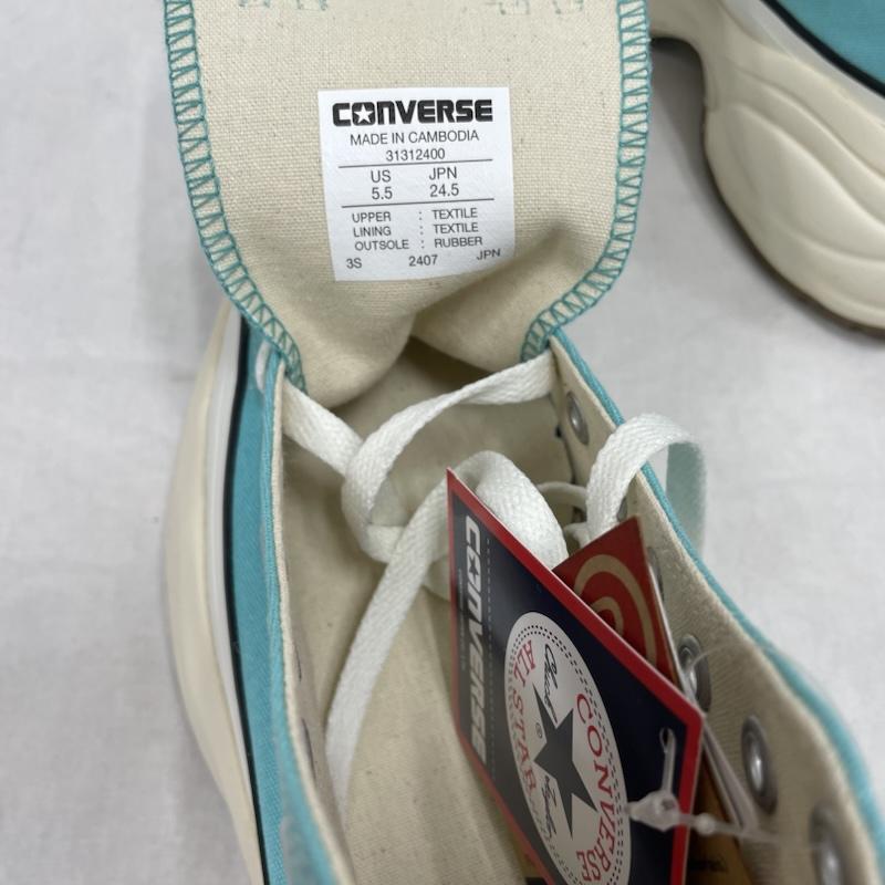 コンバースオールスター Converse All Star スニーカー スニーカー SURGETRAINER HI サージトレーナー 厚底 ハイカット レースアップ スニーカー 31312400 24.5cm 無地 水色 / ライトブルー / X 白 / ホワイト / white X 黒 / ブラック / black レディース USED 古着 中古 50153385