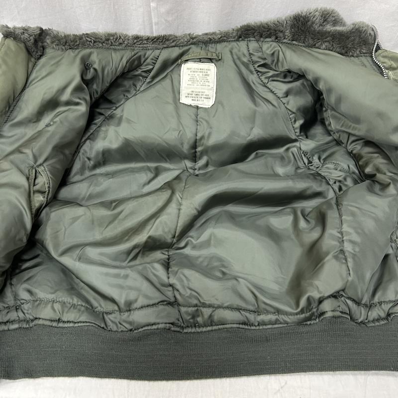 アルファ インダストリー Alpha Industries ジャケット、上着 ジャンパー、ブルゾン USA製 N-2B フライトジャケット カーキ ファー付き XLサイズ 1615-573-8335 MIL-J-6278F XL 無地 カーキ / カーキ / khaki メンズ USED 古着 中古 50153387