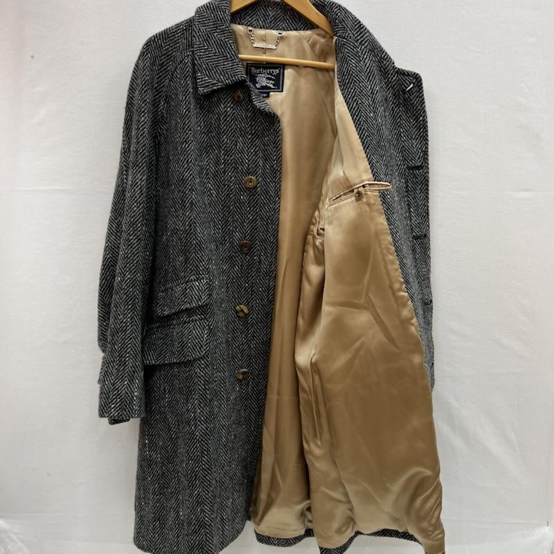 バーバリー BURBERRY コート コート一般 ヘリンボーン ウール ツイード コート 比翼 ビンテージ L 灰 / グレー / gray メンズ USED 古着 中古 50153401