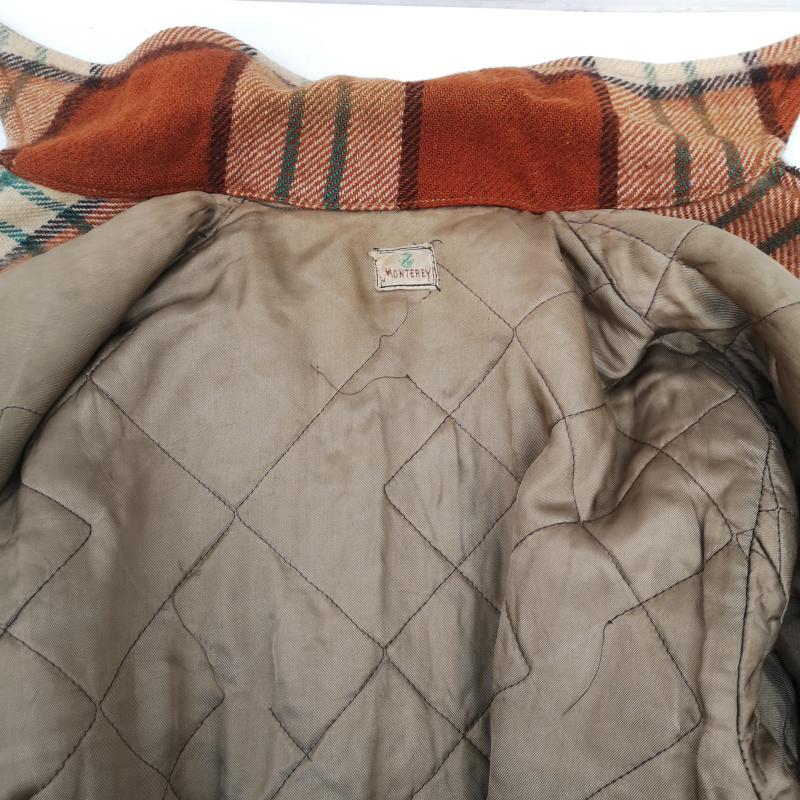 ヴィンテージ VINTAGE ジャケット、上着 ジャンパー、ブルゾン 40s 50s MONTEREY バネクラウン ウール チェック スポーツ ジャケット 茶 / ブラウン / brown メンズ USED 古着 中古 50153446