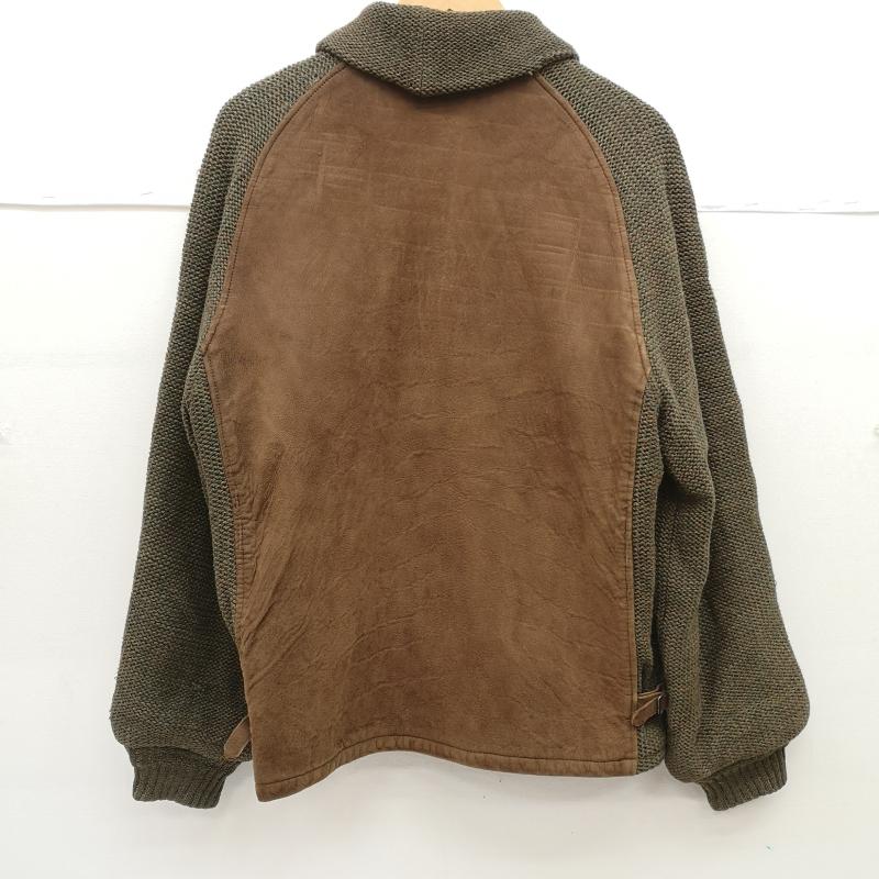 ヴィンテージ VINTAGE ジャケット、上着 レザージャケット 50s 60s ニット ヌバック レザー ジャケット 茶 / ブラウン / brown X オリーブグリーン / オリーブグリーン / メンズ USED 古着 中古 50153448