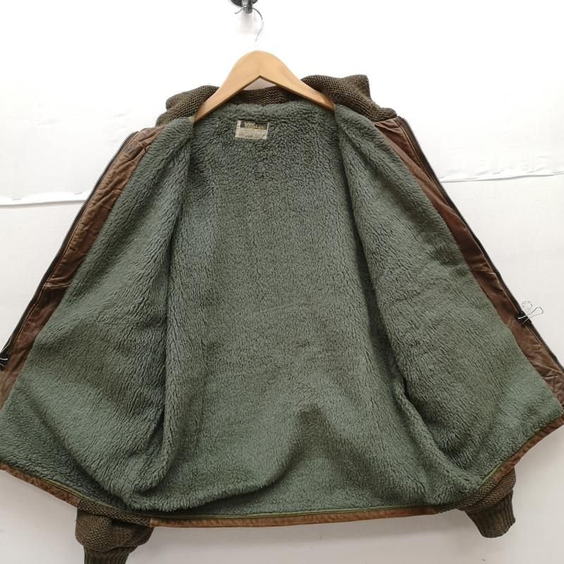 ヴィンテージ VINTAGE ジャケット、上着 レザージャケット 50s 60s ニット ヌバック レザー ジャケット 茶 / ブラウン / brown X オリーブグリーン / オリーブグリーン / メンズ USED 古着 中古 50153448