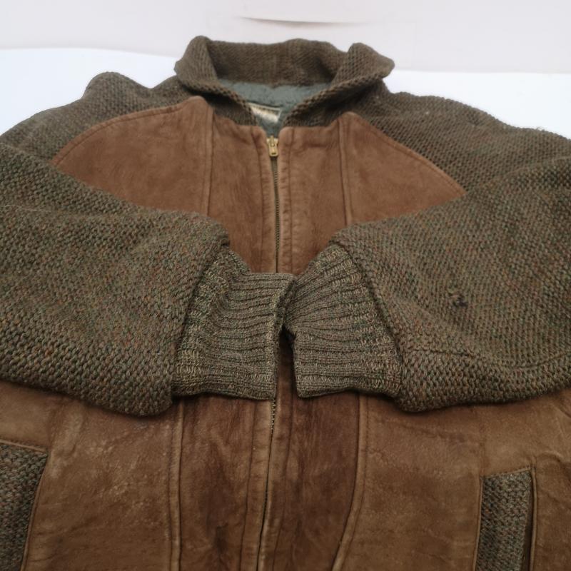 ヴィンテージ VINTAGE ジャケット、上着 レザージャケット 50s 60s ニット ヌバック レザー ジャケット 茶 / ブラウン / brown X オリーブグリーン / オリーブグリーン / メンズ USED 古着 中古 50153448