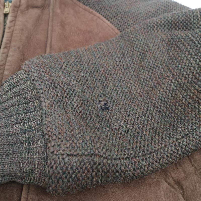 ヴィンテージ VINTAGE ジャケット、上着 レザージャケット 50s 60s ニット ヌバック レザー ジャケット 茶 / ブラウン / brown X オリーブグリーン / オリーブグリーン / メンズ USED 古着 中古 50153448