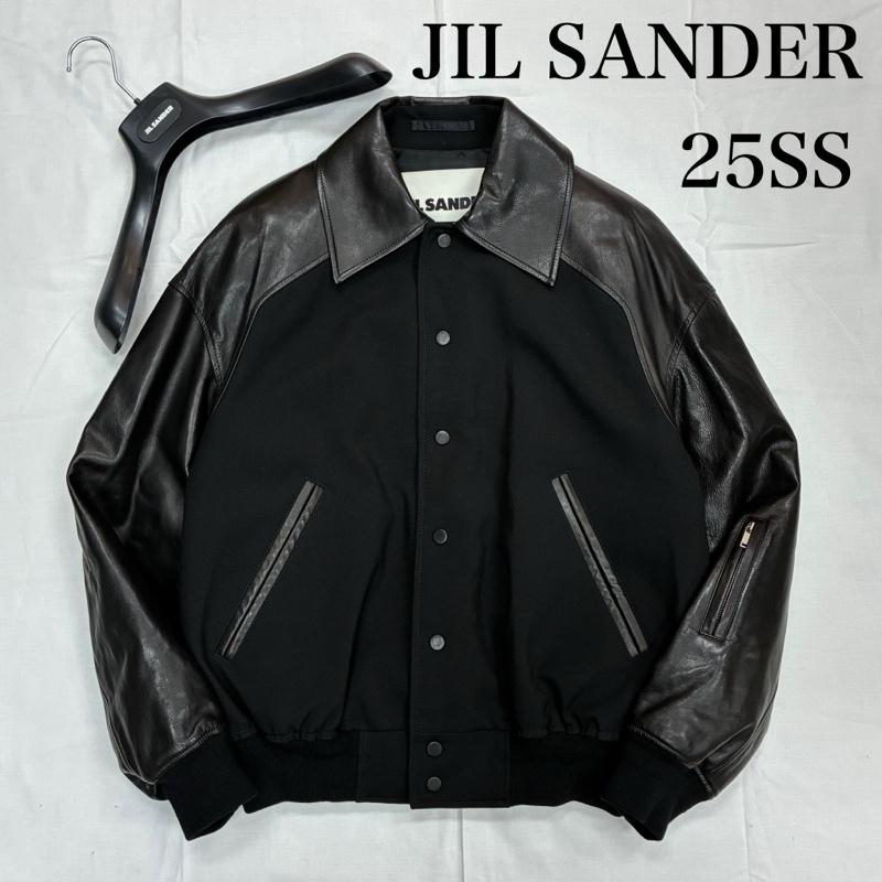 ジルサンダー JIL SANDER ジャケット、上着 ジャンパー、ブルゾン 25ss BLOUSON 93 W LEATHER J21SW0050 J40160 レザー スタジャン ヴァーシティ ジャケット 46 メンズ USED 古着 中古 50153449