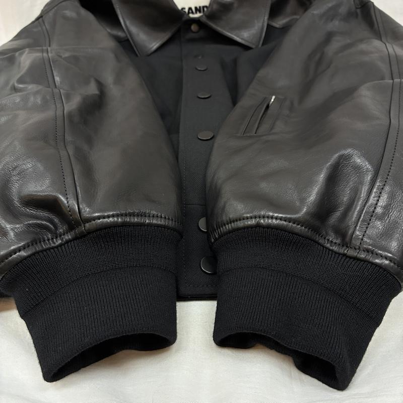 ジルサンダー JIL SANDER ジャケット、上着 ジャンパー、ブルゾン 25ss BLOUSON 93 W LEATHER J21SW0050 J40160 レザー スタジャン ヴァーシティ ジャケット 46 メンズ USED 古着 中古 50153449
