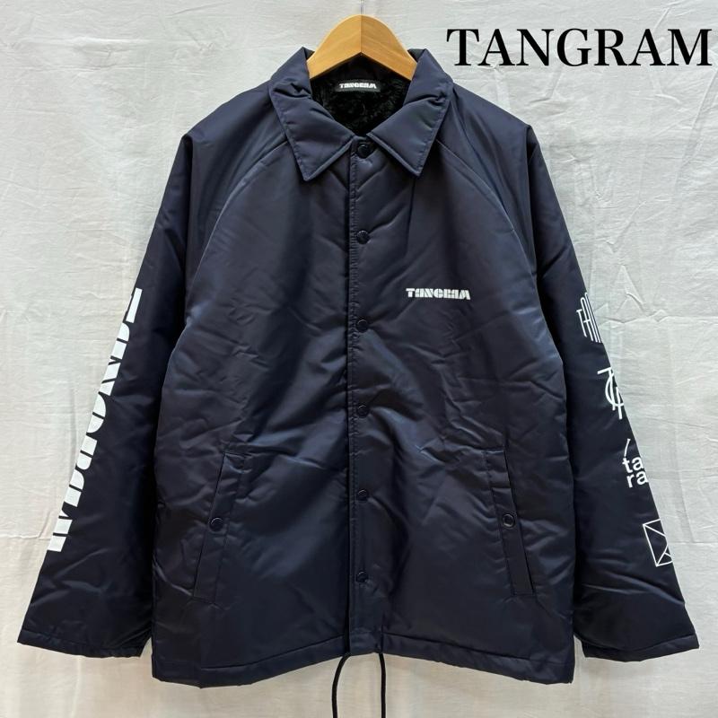 古着 USED ジャケット、上着 ジャンパー、ブルゾン TANGRAM タングラム TGM NYLON BOA COACH JACKET ナイロン ボア コーチジャケット TGA-MB19 M ロゴ、文字 X プリント 紺 / ネイビー / navy メンズ USED 古着 中古 50153458