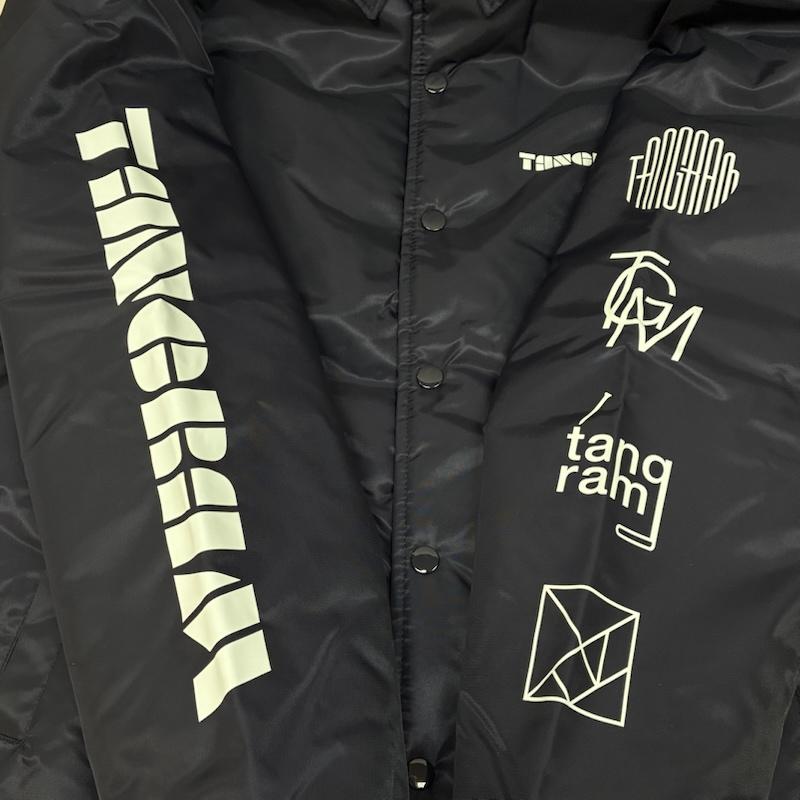 古着 USED ジャケット、上着 ジャンパー、ブルゾン TANGRAM タングラム TGM NYLON BOA COACH JACKET ナイロン ボア コーチジャケット TGA-MB19 M ロゴ、文字 X プリント 紺 / ネイビー / navy メンズ USED 古着 中古 50153458