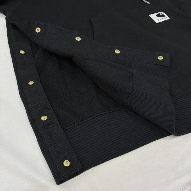 サカイ Sacai パーカー 長袖 25AW カーハート Carhartt WIP コラボ Cotton Jersey Hoodie 25-00993S 4 ロゴ、文字 黒 / ブラック / black メンズ USED 古着 中古 50153462