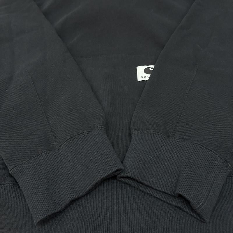 サカイ Sacai パーカー 長袖 25AW カーハート Carhartt WIP コラボ Cotton Jersey Hoodie 25-00993S 4 ロゴ、文字 黒 / ブラック / black メンズ USED 古着 中古 50153462