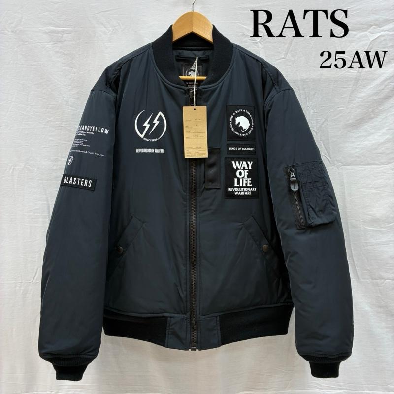 ラッツ RATS ジャケット、上着 フライトジャケット 25AW ボンバー フライトジャケット MA-1 25RJ-1105 M ロゴ、文字 黒 / ブラック / black メンズ USED 古着 中古 50153463