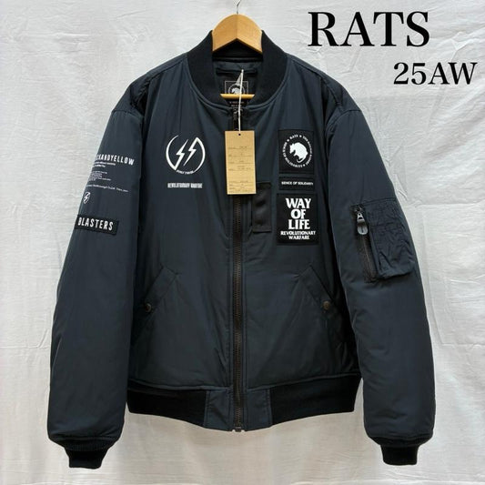 ラッツ RATS ジャケット、上着 フライトジャケット 25AW ボンバー フライトジャケット MA-1 25RJ-1105 M ロゴ、文字 黒 / ブラック / black メンズ USED 古着 中古 50153463