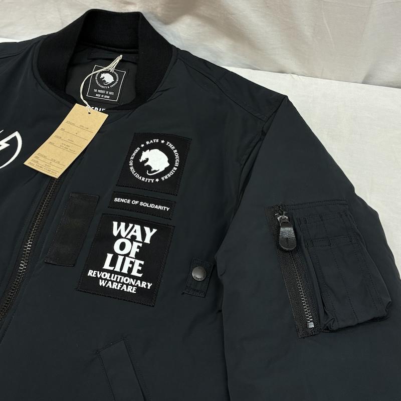 ラッツ RATS ジャケット、上着 フライトジャケット 25AW ボンバー フライトジャケット MA-1 25RJ-1105 M ロゴ、文字 黒 / ブラック / black メンズ USED 古着 中古 50153463