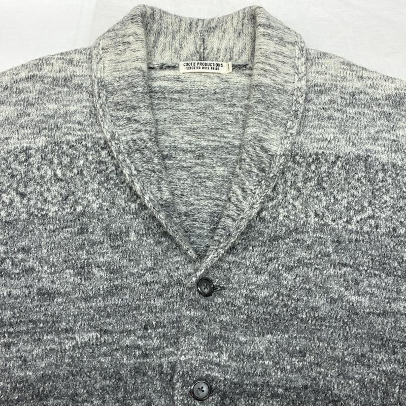クーティープロダクションズ COOTIE PRODUCTIONS カーディガン 長袖 18AW Shawl Collar Cardigan ショールカラー カーディガン 縮絨 ヘビーウェイト グラデーション L メンズ USED 古着 中古 50153467