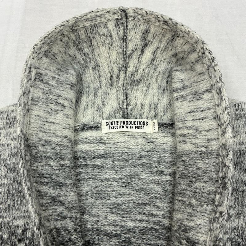 クーティープロダクションズ COOTIE PRODUCTIONS カーディガン 長袖 18AW Shawl Collar Cardigan ショールカラー カーディガン 縮絨 ヘビーウェイト グラデーション L メンズ USED 古着 中古 50153467