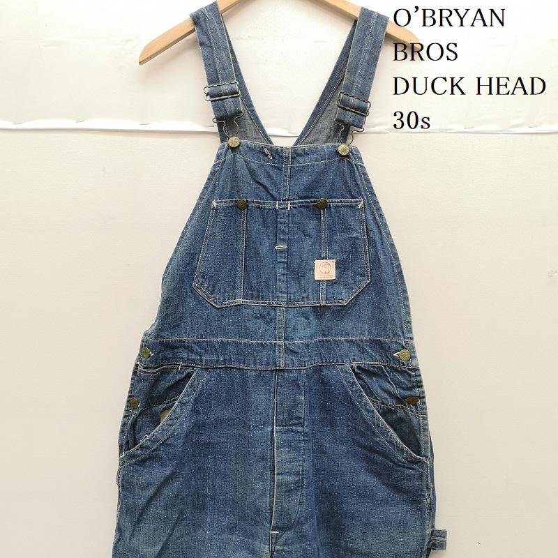 ヴィンテージ VINTAGE サロペット・オーバーオール サロペット、オーバーオール O BRYAN BROS DUCK HEAD 30s デニム オーバーオール インディゴ / インディゴ / Indigo メンズ USED 古着 中古 50153468