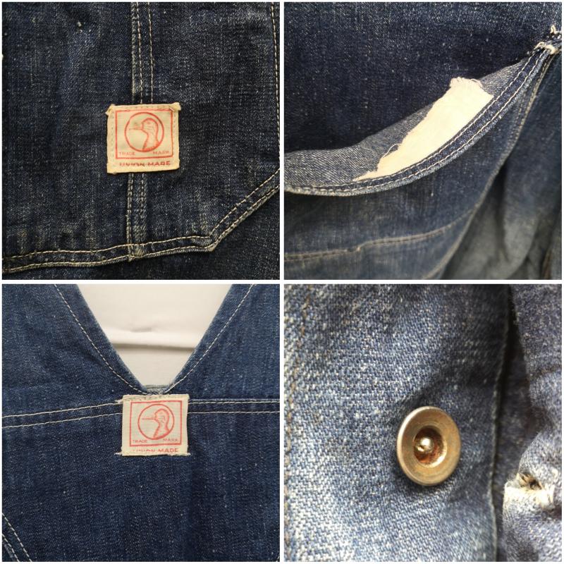ヴィンテージ VINTAGE サロペット・オーバーオール サロペット、オーバーオール O BRYAN BROS DUCK HEAD 30s デニム オーバーオール インディゴ / インディゴ / Indigo メンズ USED 古着 中古 50153468