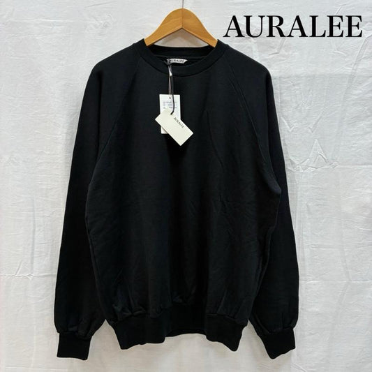 オーラリー AURALEE トレーナー 長袖 25AW LIGHT WOOL SWEAT P/O ライト ウール スウェット プルオーバー A25AP02WU 5 無地 黒 / ブラック / black メンズ USED 古着 中古 50153469