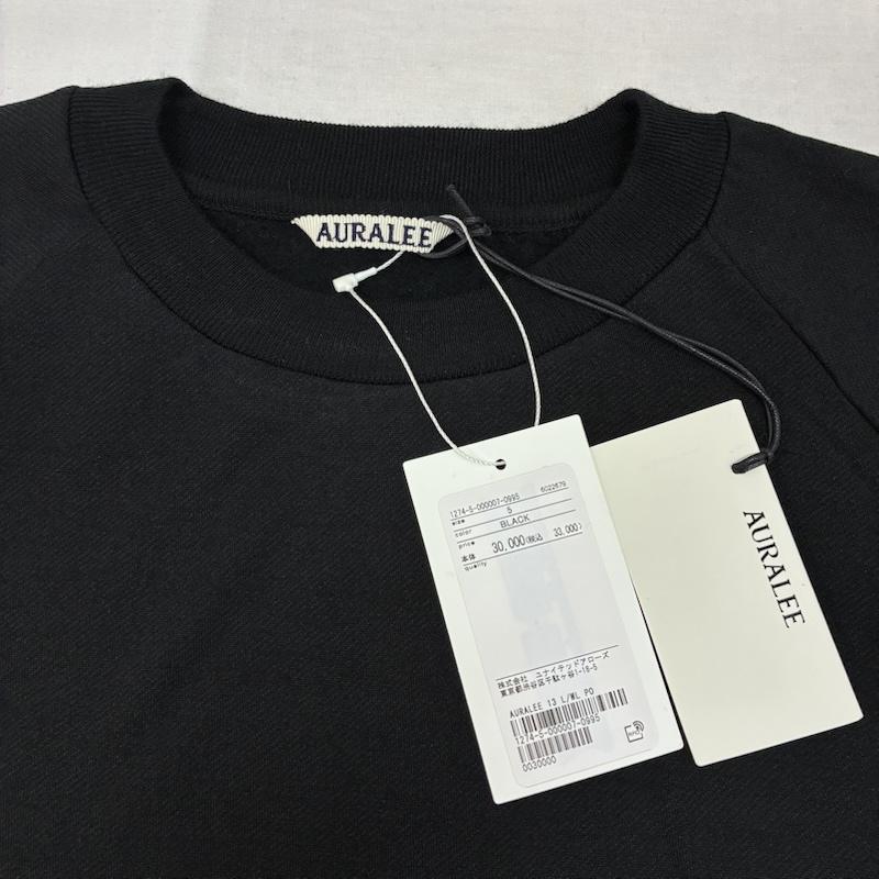 オーラリー AURALEE トレーナー 長袖 25AW LIGHT WOOL SWEAT P/O ライト ウール スウェット プルオーバー A25AP02WU 5 無地 黒 / ブラック / black メンズ USED 古着 中古 50153469