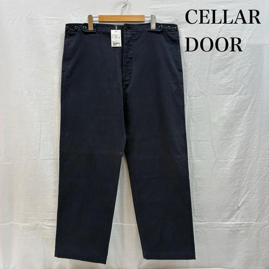 セラドール CELLAR DOOR パンツ チノパン UNITED ARROWS 別注 ワイド ストレート ワーク パンツ DINO ストレッチ FREE 紺 / ネイビー / navy メンズ USED 古着 中古 50153472