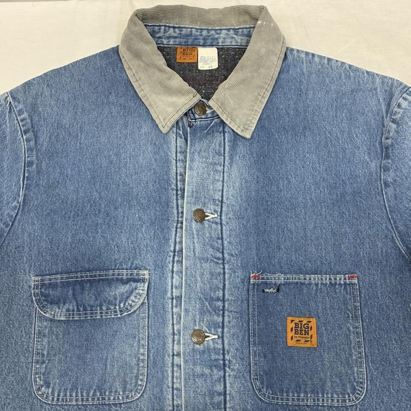 ビッグベン BIGBEN ジャケット、上着 ジャンパー、ブルゾン Wrangler 80s USA製 ブランケットライナー コーデュロイカラー デニムジャケット カバーオール 46 ワンポイント X ロゴ、文字 メンズ USED 古着 中古 50153475