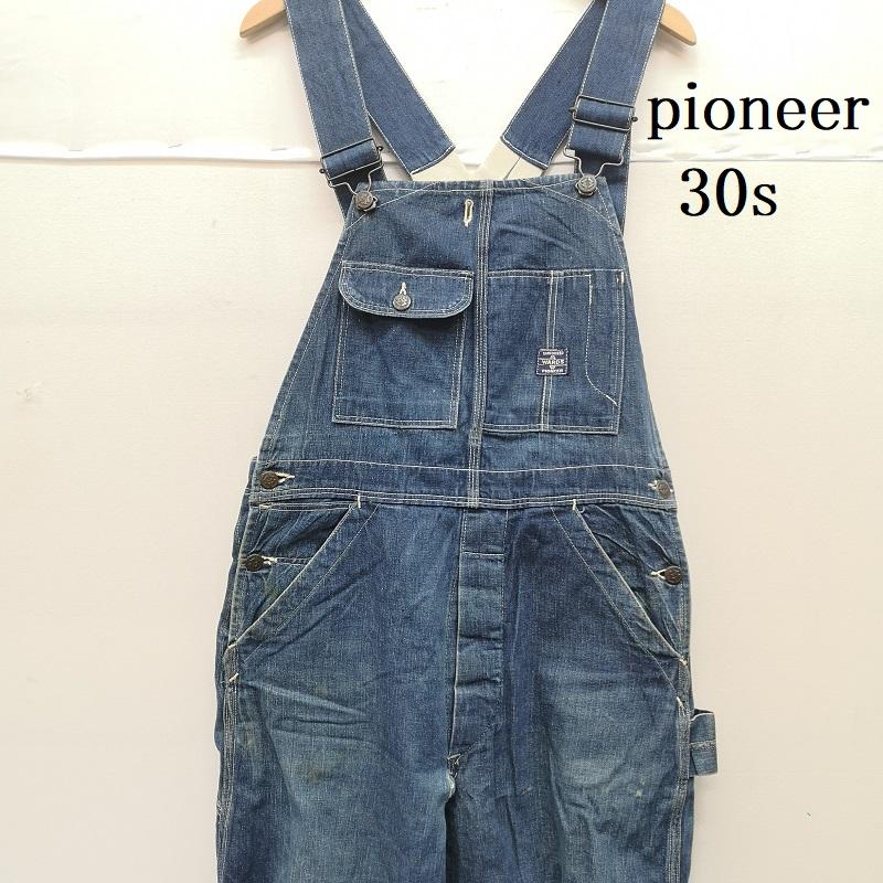 ヴィンテージ VINTAGE サロペット・オーバーオール サロペット、オーバーオール 30s PIONEER WARDS ローバック デニム オーバーオール 青タグ インディゴ / インディゴ / Indigo メンズ USED 古着 中古 50153479