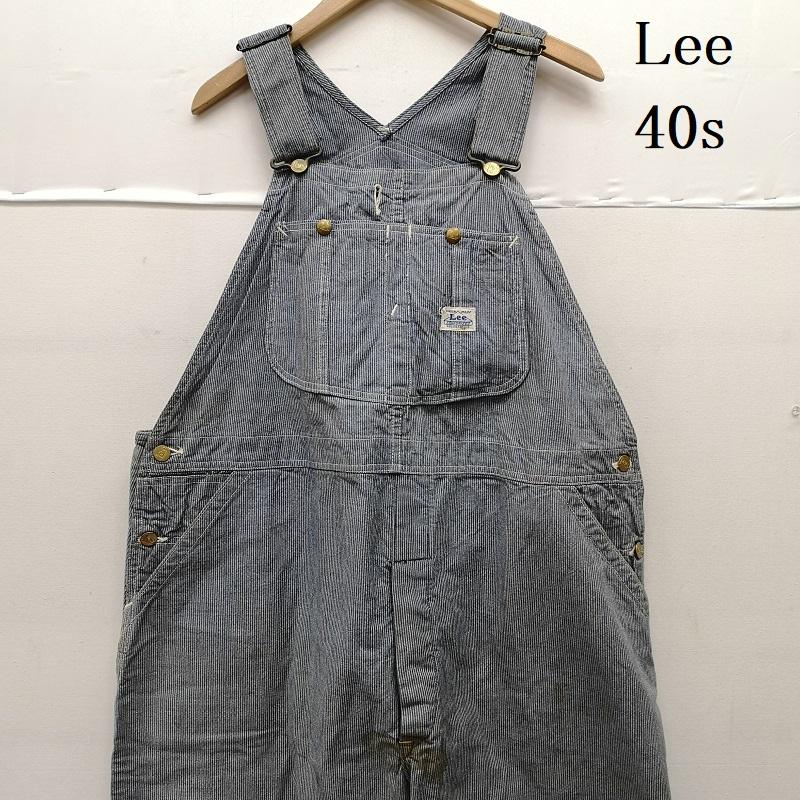 リー Lee サロペット・オーバーオール サロペット、オーバーオール 40s ヒッコリー ストライプ オーバーオール ハウスタグ 斜体e ロングL インディゴ / インディゴ / Indigo メンズ USED 古着 中古 50153481