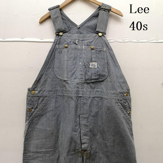 リー Lee サロペット・オーバーオール サロペット、オーバーオール 40s ヒッコリー ストライプ オーバーオール ハウスタグ 斜体e ロングL インディゴ / インディゴ / Indigo メンズ USED 古着 中古 50153481