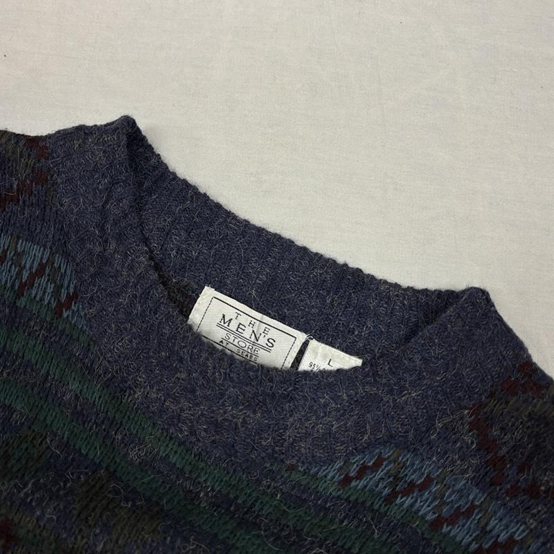 シアーズ SEARS ニット、セーター 長袖 THE MEN S STORE 90年代 ビンテージ アクリル ニット セーター 90s VINTAGE L 総柄 メンズ USED 古着 中古 50153494