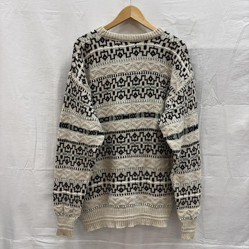 ジャンセン Jantzen ニット、セーター 長袖 ビンテージ USA製 クルーネック ニット セーター VINTAGE - 総柄 メンズ USED 古着 中古 50153497
