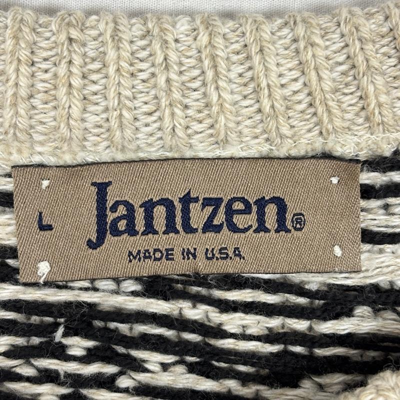 ジャンセン Jantzen ニット、セーター 長袖 ビンテージ USA製 クルーネック ニット セーター VINTAGE - 総柄 メンズ USED 古着 中古 50153497