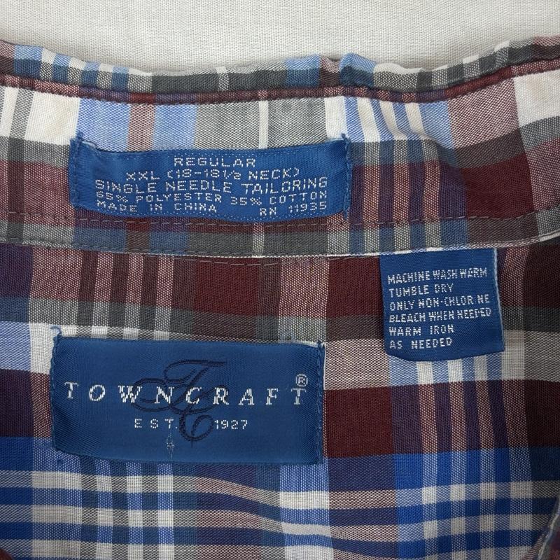 タウンクラフト TOWNCRAFT シャツ、ブラウス 長袖 90年代 ビンテージ マドラスチェック柄 ボタンダウン 長袖 シャツ 90s VINTAGE XXL チェック メンズ USED 古着 中古 50153502