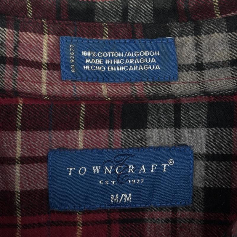 タウンクラフト TOWNCRAFT シャツ、ブラウス 長袖 90年代 ビンテージ チェック柄 起毛 コットン ボタンダウン 長袖 シャツ 90s VINTAGE M メンズ USED 古着 中古 50153503