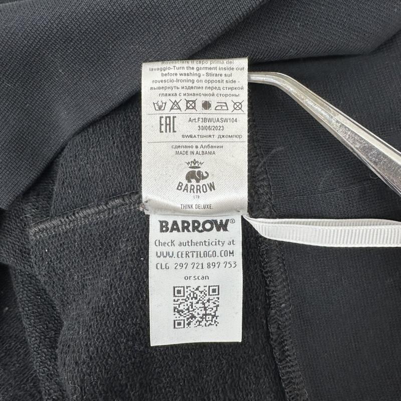 古着 USED トレーナー 長袖 23AW BARROW ビック プリント スウェット F3BWUASW104 XS 黒 / ブラック / black メンズ USED 古着 中古 50153519