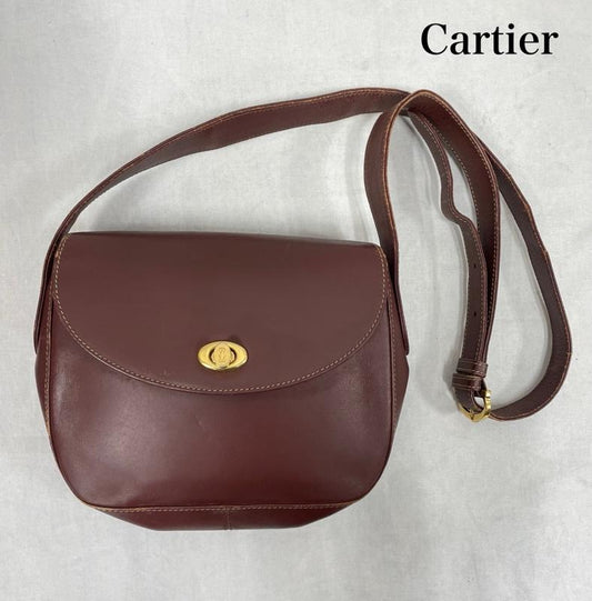 カルティエ Cartier ショルダーバッグ ショルダーバッグ マストライン ショルダー バッグ レザー - 無地 えんじ / ワインレッド / dark red レディース USED 古着 中古 50153520