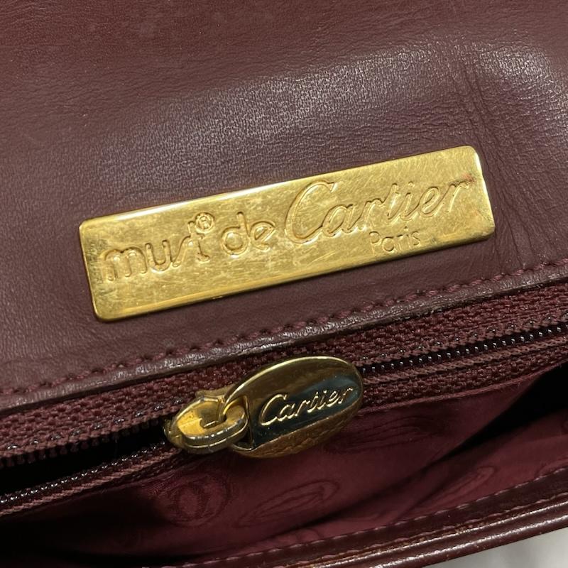 カルティエ Cartier ショルダーバッグ ショルダーバッグ マストライン ショルダー バッグ レザー - 無地 えんじ / ワインレッド / dark red レディース USED 古着 中古 50153520