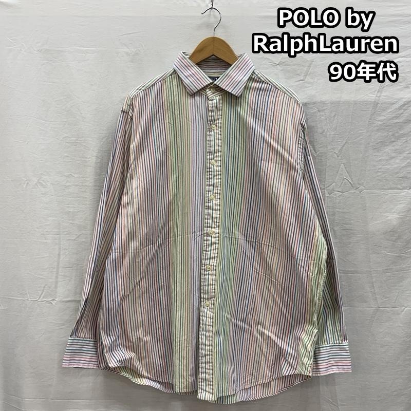 ポロバイラルフローレン Polo by RALPH LAUREN シャツ、ブラウス 長袖 90年代 ビンテージ REGENT レインボーストライプ 長袖 シャツ 90s VINTAGE - メンズ USED 古着 中古 50153524