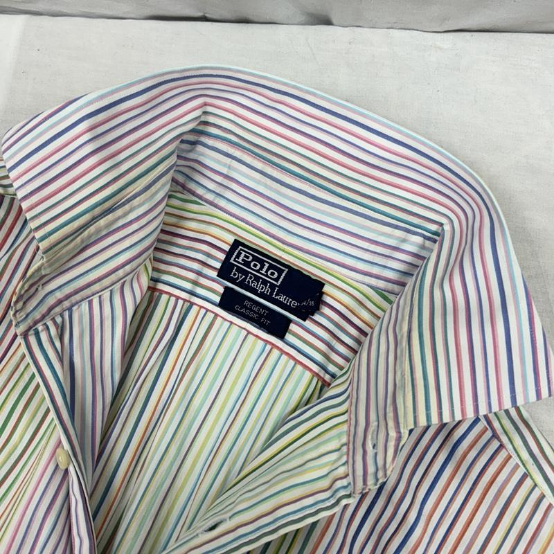 ポロバイラルフローレン Polo by RALPH LAUREN シャツ、ブラウス 長袖 90年代 ビンテージ REGENT レインボーストライプ 長袖 シャツ 90s VINTAGE - メンズ USED 古着 中古 50153524
