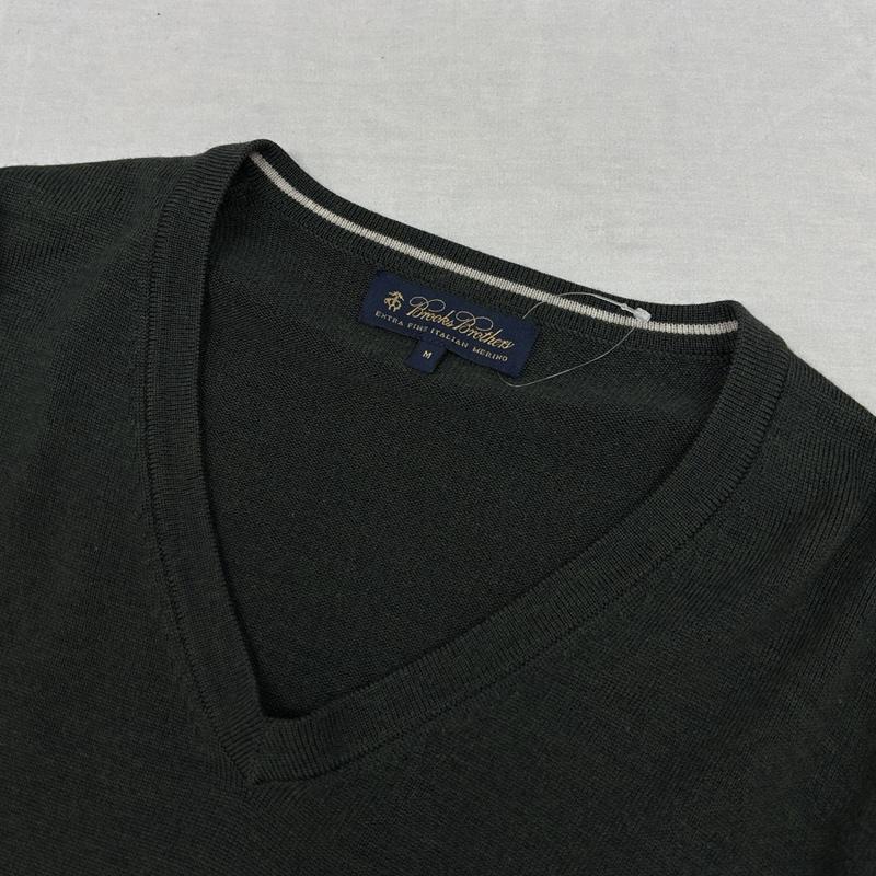 ブルックス ブラザーズ BROOKS BROTHERS ニット、セーター 長袖 Ｖネック 長袖 ウール ニット セーター M メンズ USED 古着 中古 50153527
