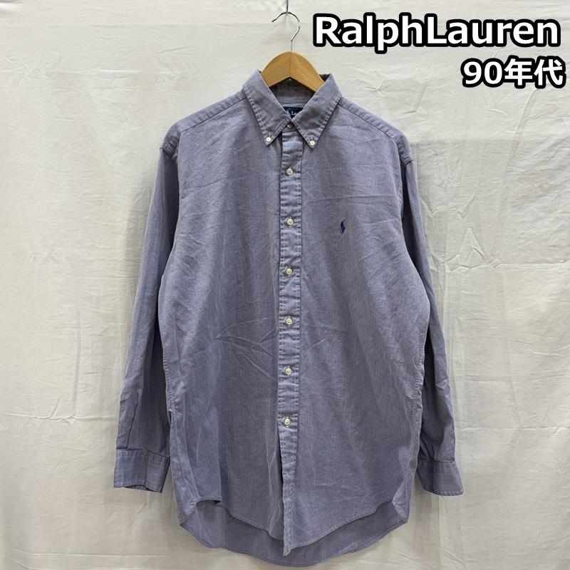 ラルフローレン RALPHLAUREN シャツ、ブラウス 長袖 90年代 ビンテージ YARMOUTH ヘリンボーン ボタンダウン 長袖 シャツ 90s VINTAGE - メンズ USED 古着 中古 50153528