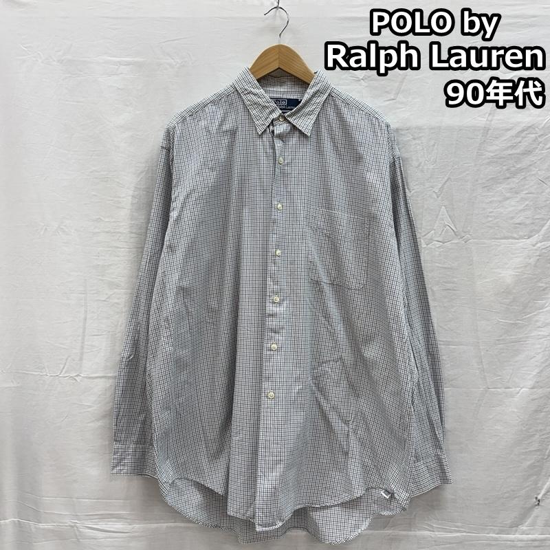 ポロバイラルフローレン Polo by RALPH LAUREN シャツ、ブラウス 長袖 90年代 ビンテージ MARLOWE チェック 長袖 シャツ ビッグサイズ 90s VINTAGE XL チェック メンズ USED 古着 中古 50153530