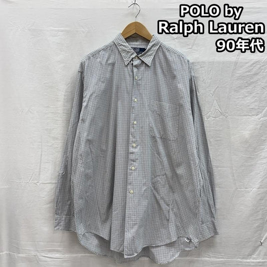 ポロバイラルフローレン Polo by RALPH LAUREN シャツ、ブラウス 長袖 90年代 ビンテージ MARLOWE チェック 長袖 シャツ ビッグサイズ 90s VINTAGE XL チェック メンズ USED 古着 中古 50153530