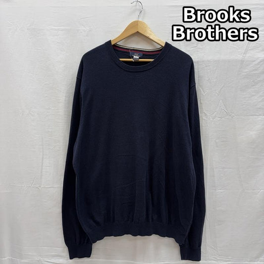 ブルックス ブラザーズ BROOKS BROTHERS ニット、セーター 長袖 コットン カシミヤ クルーネック 長袖 ニット セーター ビッグサイズ XL 紺 / ネイビー / navy メンズ USED 古着 中古 50153531