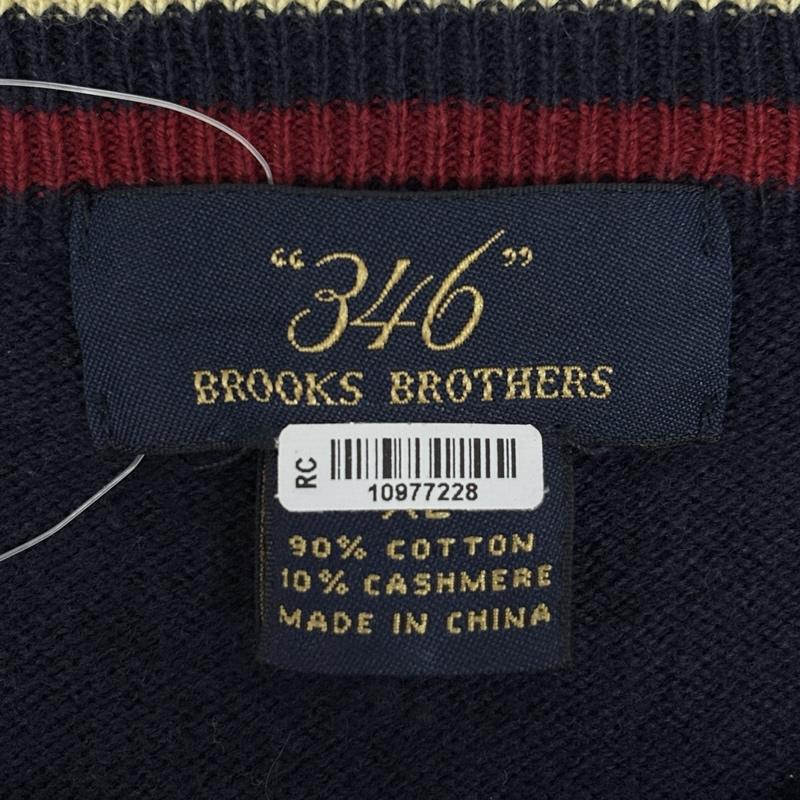 ブルックス ブラザーズ BROOKS BROTHERS ニット、セーター 長袖 コットン カシミヤ クルーネック 長袖 ニット セーター ビッグサイズ XL 紺 / ネイビー / navy メンズ USED 古着 中古 50153531