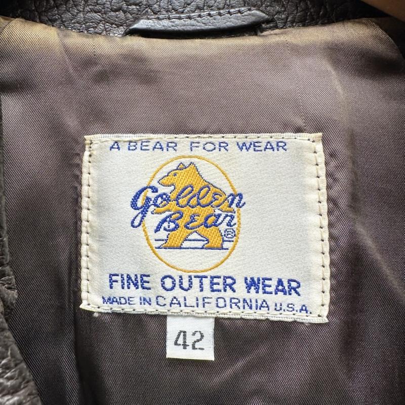 ゴールデンベア Golden Bear ジャケット、上着 レザージャケット 70s 80s 白タグ レザー ジャケット 42 茶 / ブラウン / brown メンズ USED 古着 中古 50153534