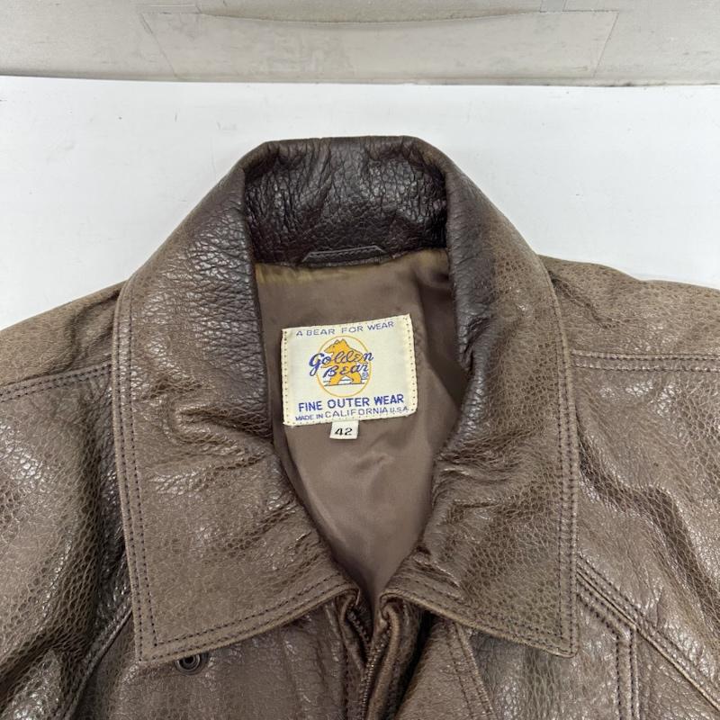 ゴールデンベア Golden Bear ジャケット、上着 レザージャケット 70s 80s 白タグ レザー ジャケット 42 茶 / ブラウン / brown メンズ USED 古着 中古 50153534