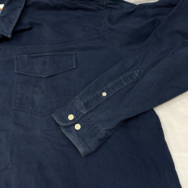 古着 USED シャツ、ブラウス 長袖 IMUS 90年代 ビンテージ USA製 ビッグサイズ 長袖 ウエスタン シャツ 90s VINTAGE - 紺 / ネイビー / navy メンズ USED 古着 中古 50153535