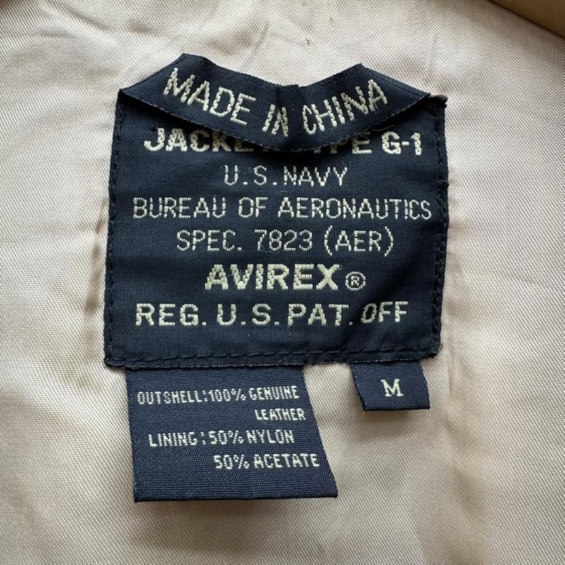アヴィレックス AVIREX ジャケット、上着 フライトジャケット 90s G-1 裏地刺繍 フライト レザー ジャケット M 茶 / ブラウン / brown メンズ USED 古着 中古 50153537